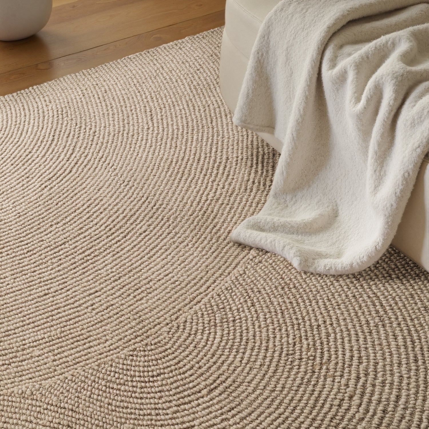 Tapis Laine ELENA motifs arcs Beige – STUDIO DECO