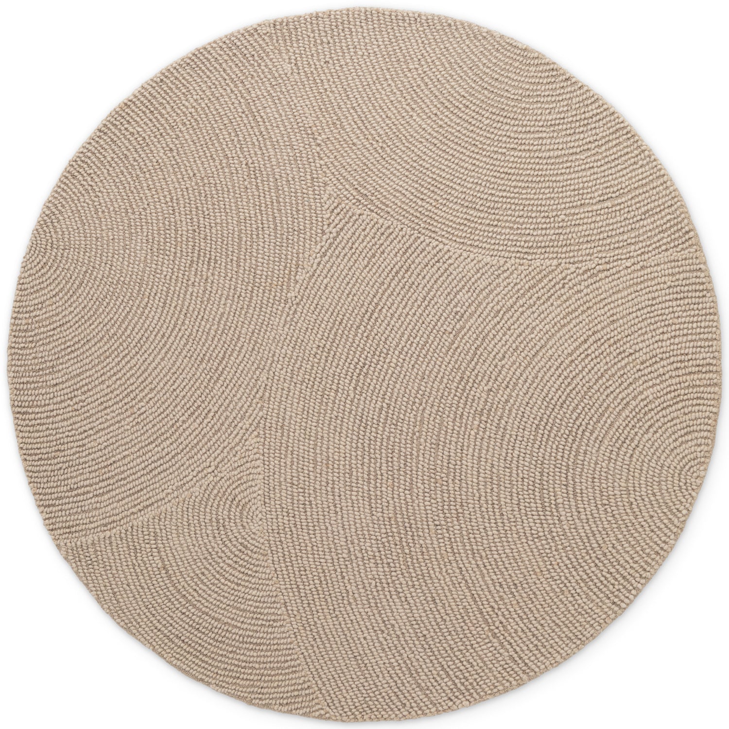 Tapis Rond Laine ELENA motifs arcs Beige – STUDIO DECO