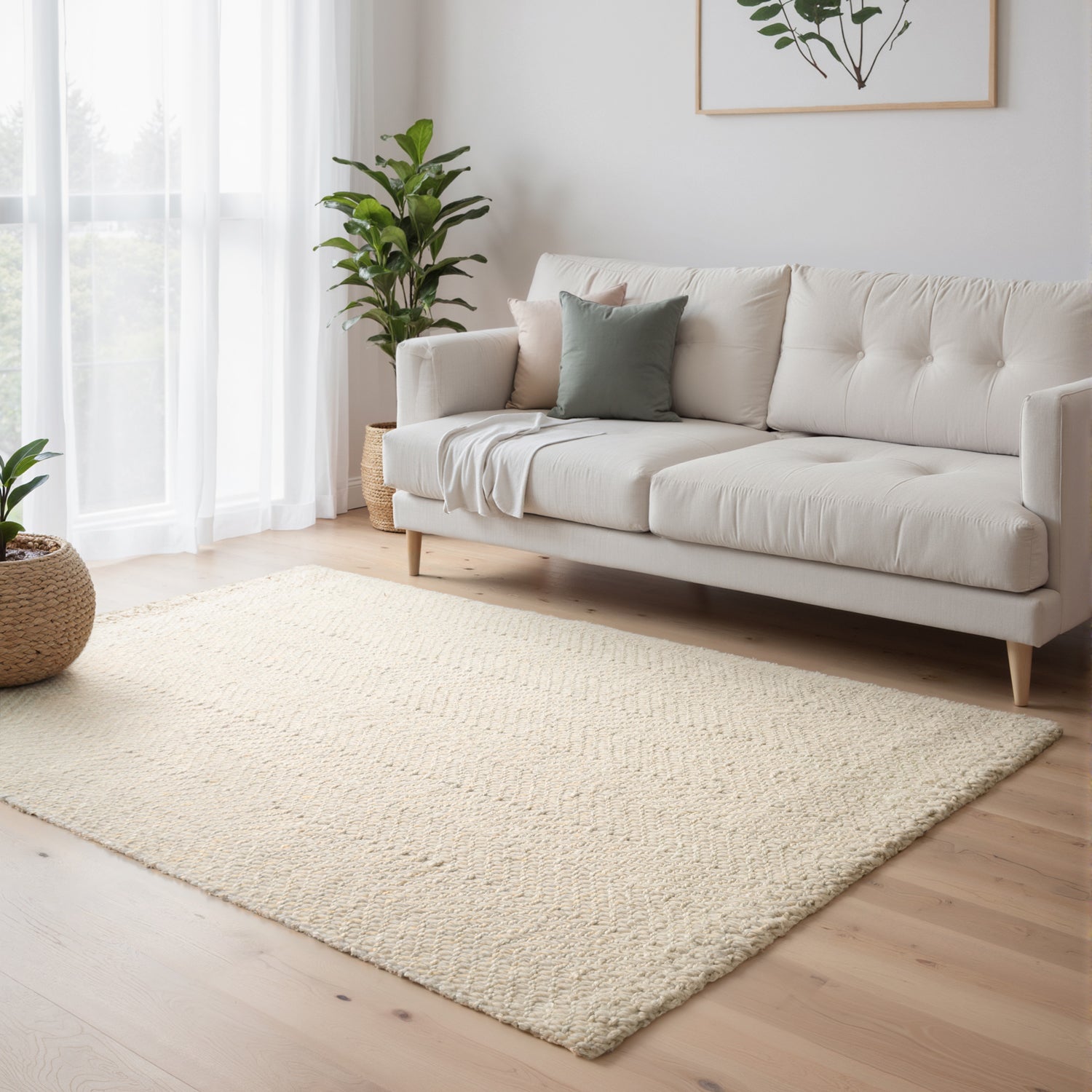 Tapis de Laine Fait Main Crème – STUDIO DECO