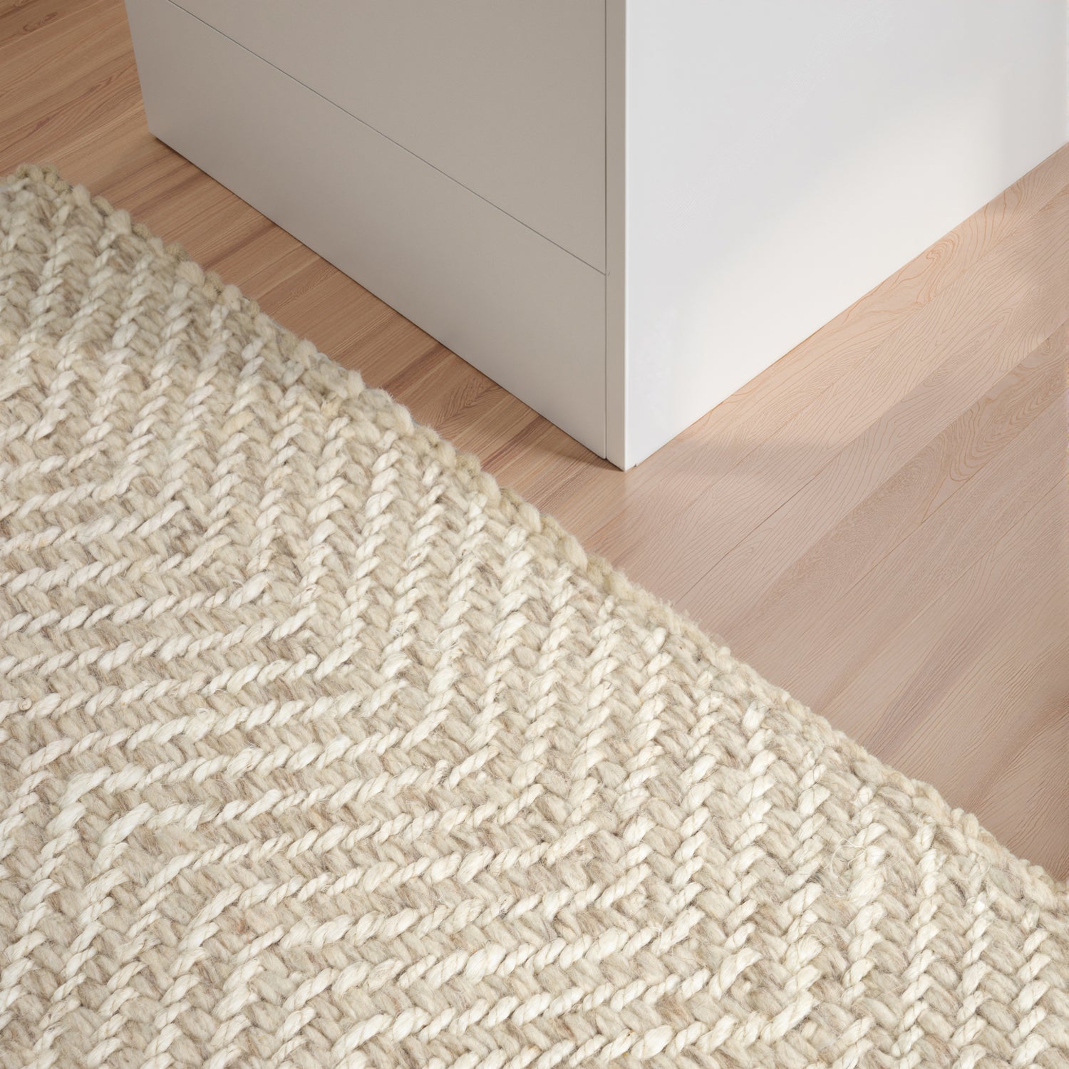 Tapis de Laine Fait Main Crème – STUDIO DECO