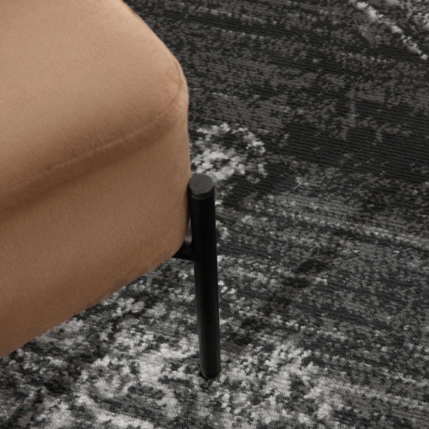 Tapis rond vintage médaillon Anthracite – STUDIO DECO