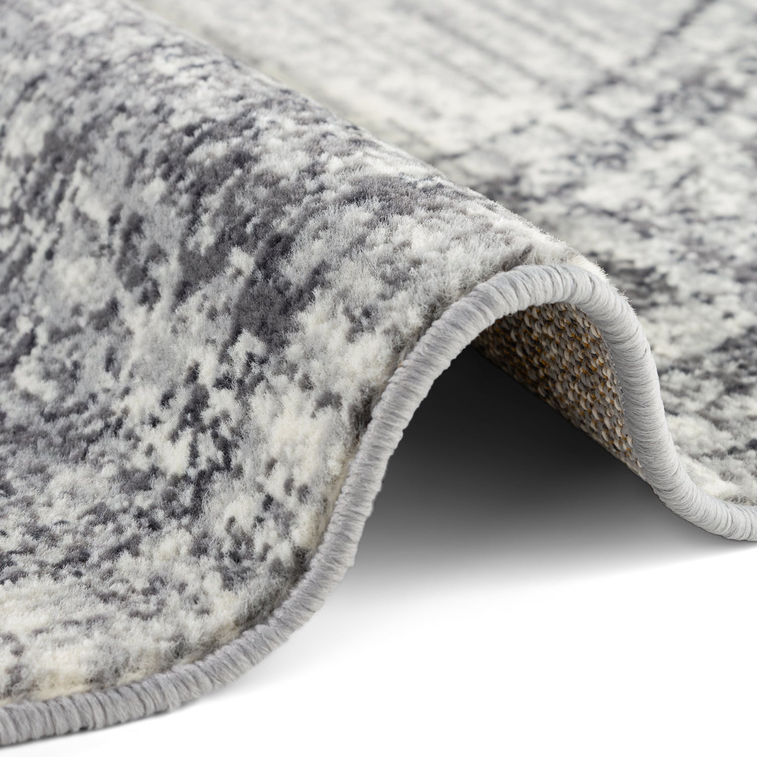 Tapis rond vintage médaillon Crème et Gris – STUDIO DECO