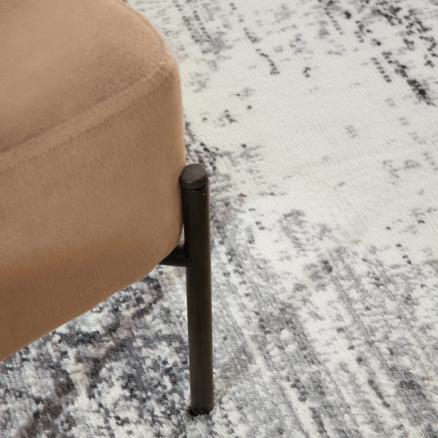 Tapis rond vintage médaillon Crème et Gris – STUDIO DECO