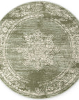 Tapis rond vintage médaillon Vert Menthe – STUDIO DECO