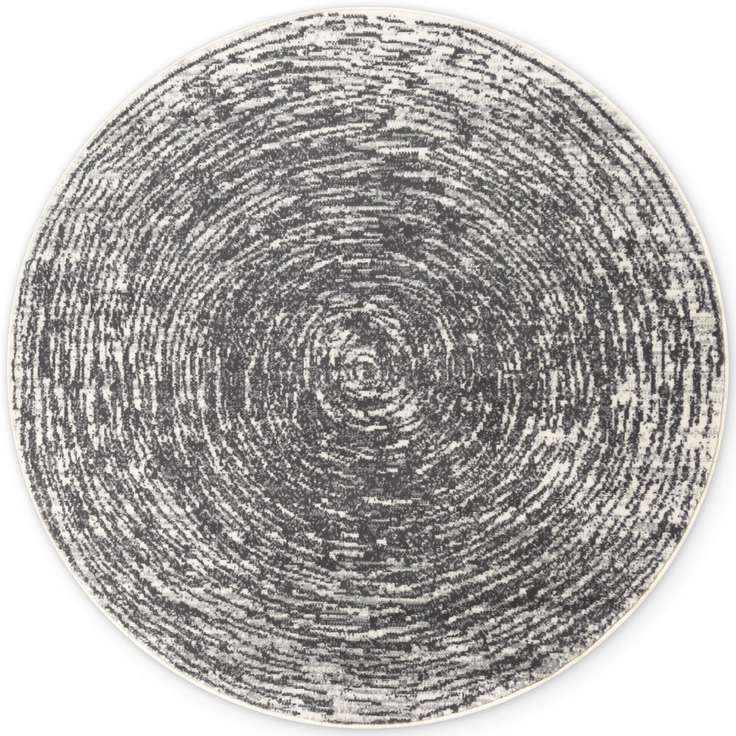 Tapis rond vintage abstrait Gris – STUDIO DECO