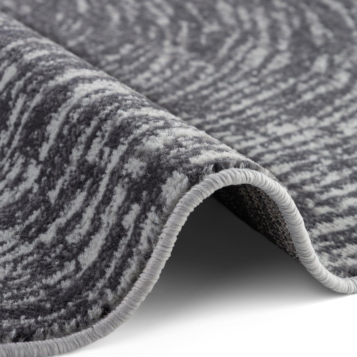 Tapis rond vintage abstrait Anthracite – STUDIO DECO