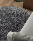 Tapis rond vintage abstrait Anthracite – STUDIO DECO