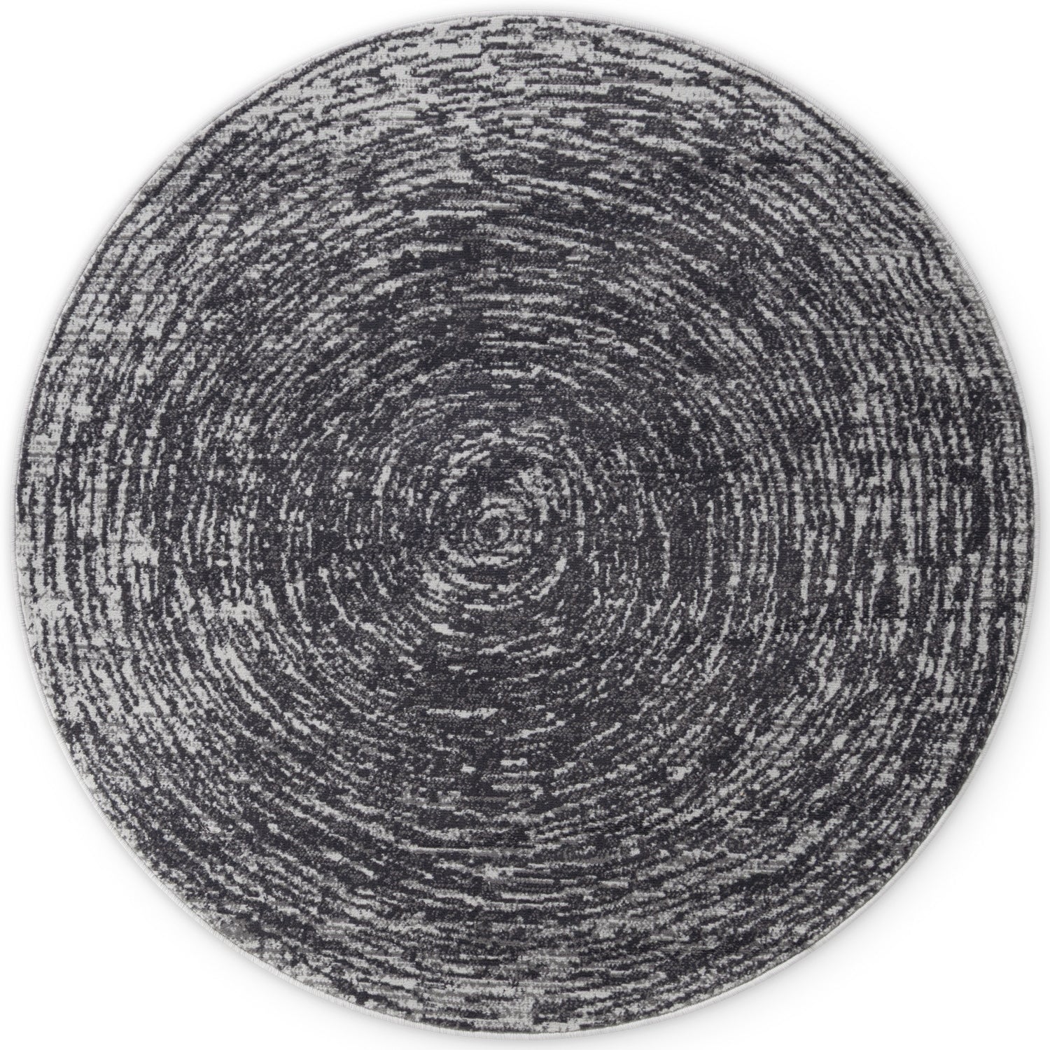 Tapis rond vintage abstrait Anthracite – STUDIO DECO