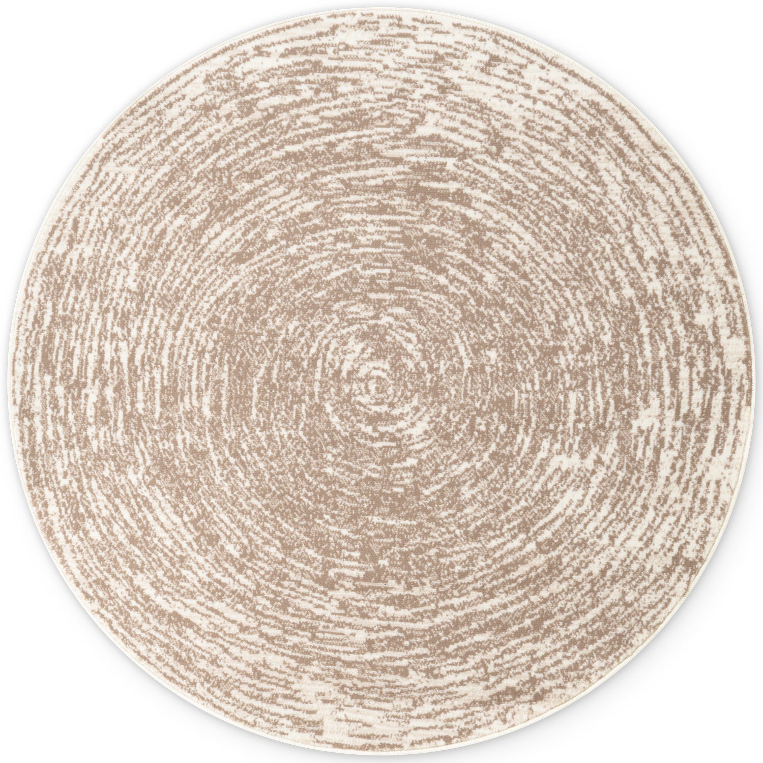 Tapis rond vintage abstrait Beige – STUDIO DECO