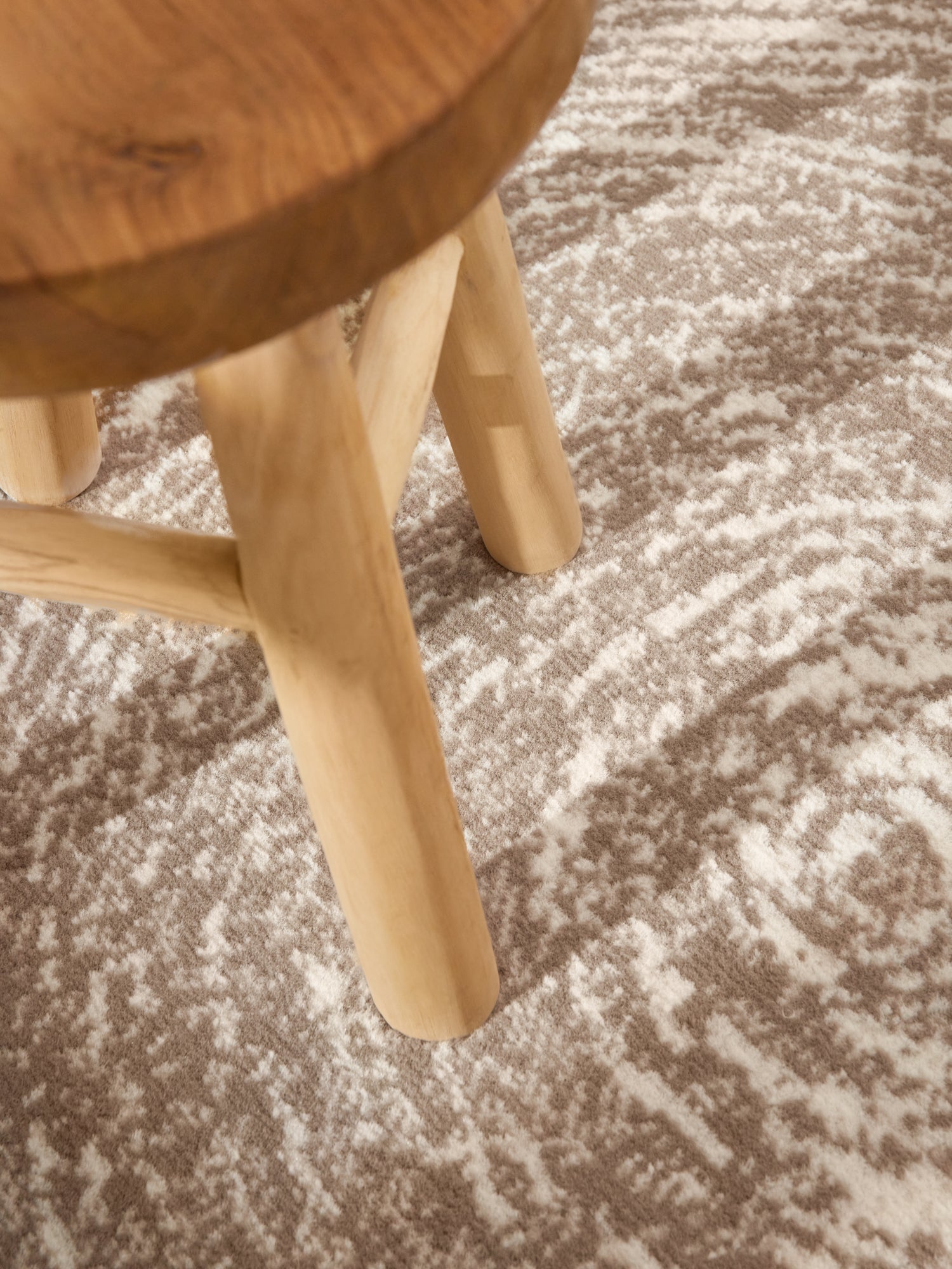 Tapis rond vintage abstrait Beige – STUDIO DECO