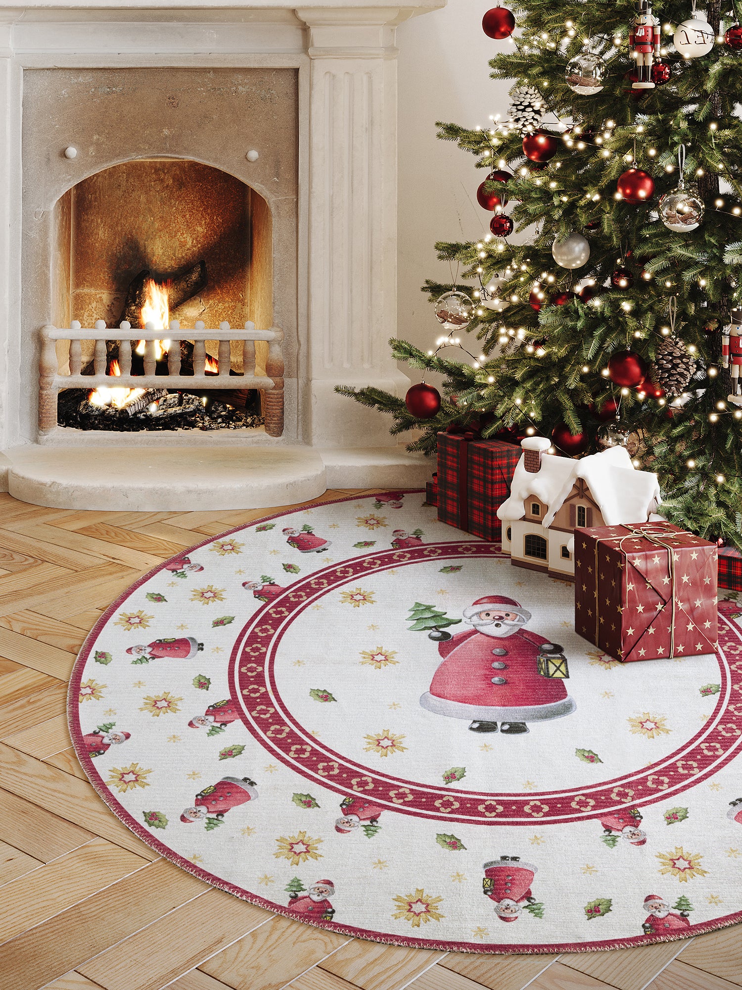 Tapis De Noël Rond Santa – STUDIO DECO