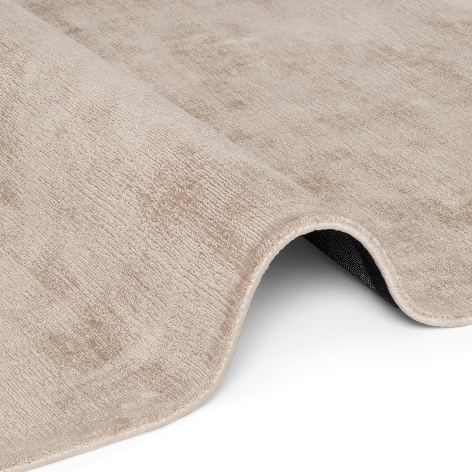 Tapis rond en viscose tissé main Beige