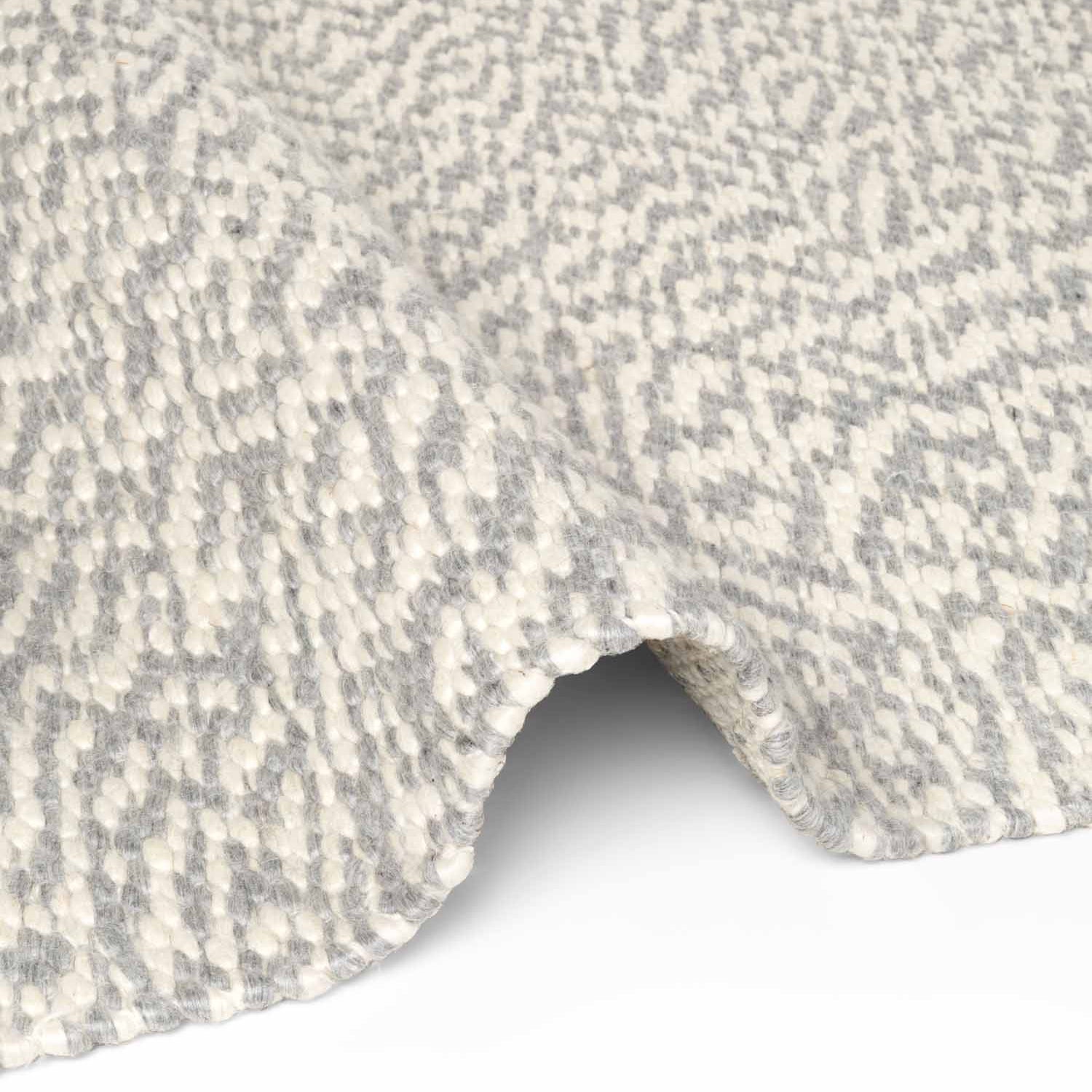 Tapis en laine noué main Crème et Gris