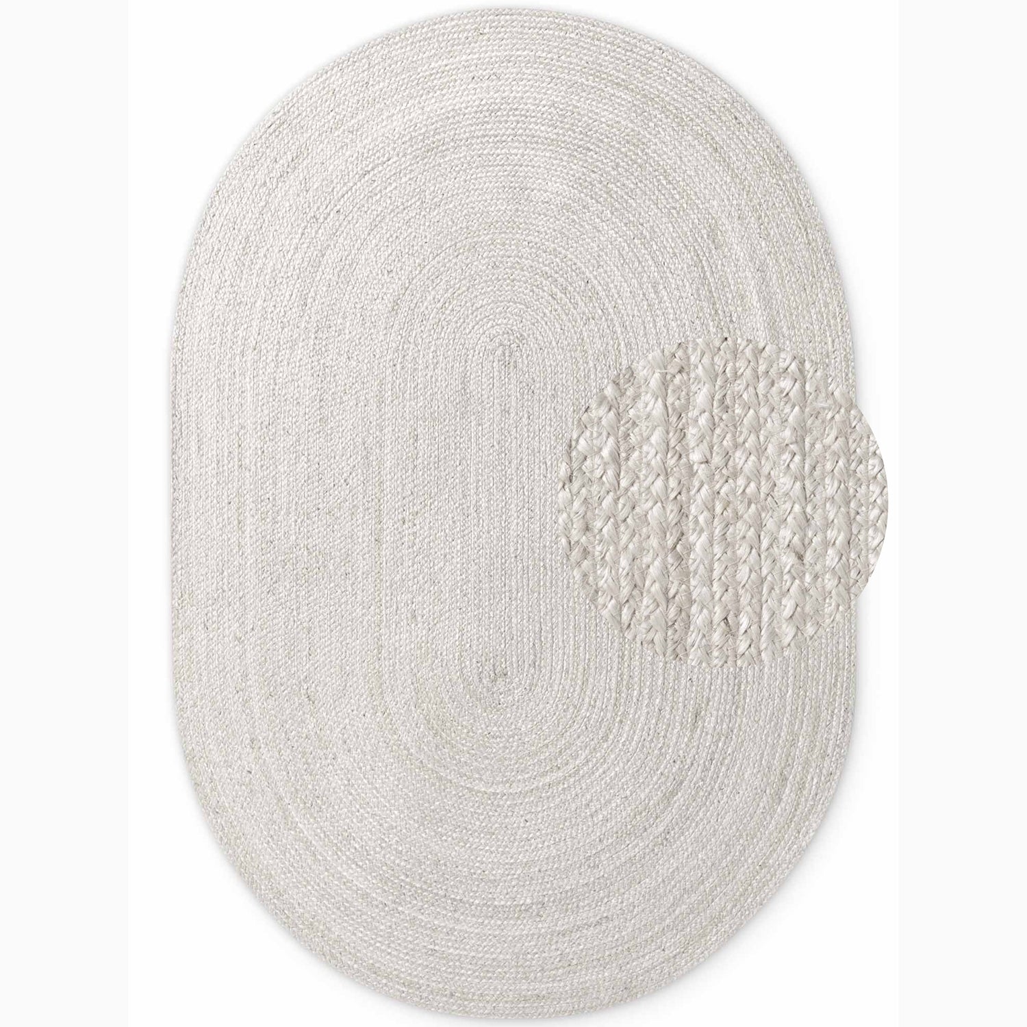 Tapis Ovale en Jute MAHAL Blanc – STUDIO DECO