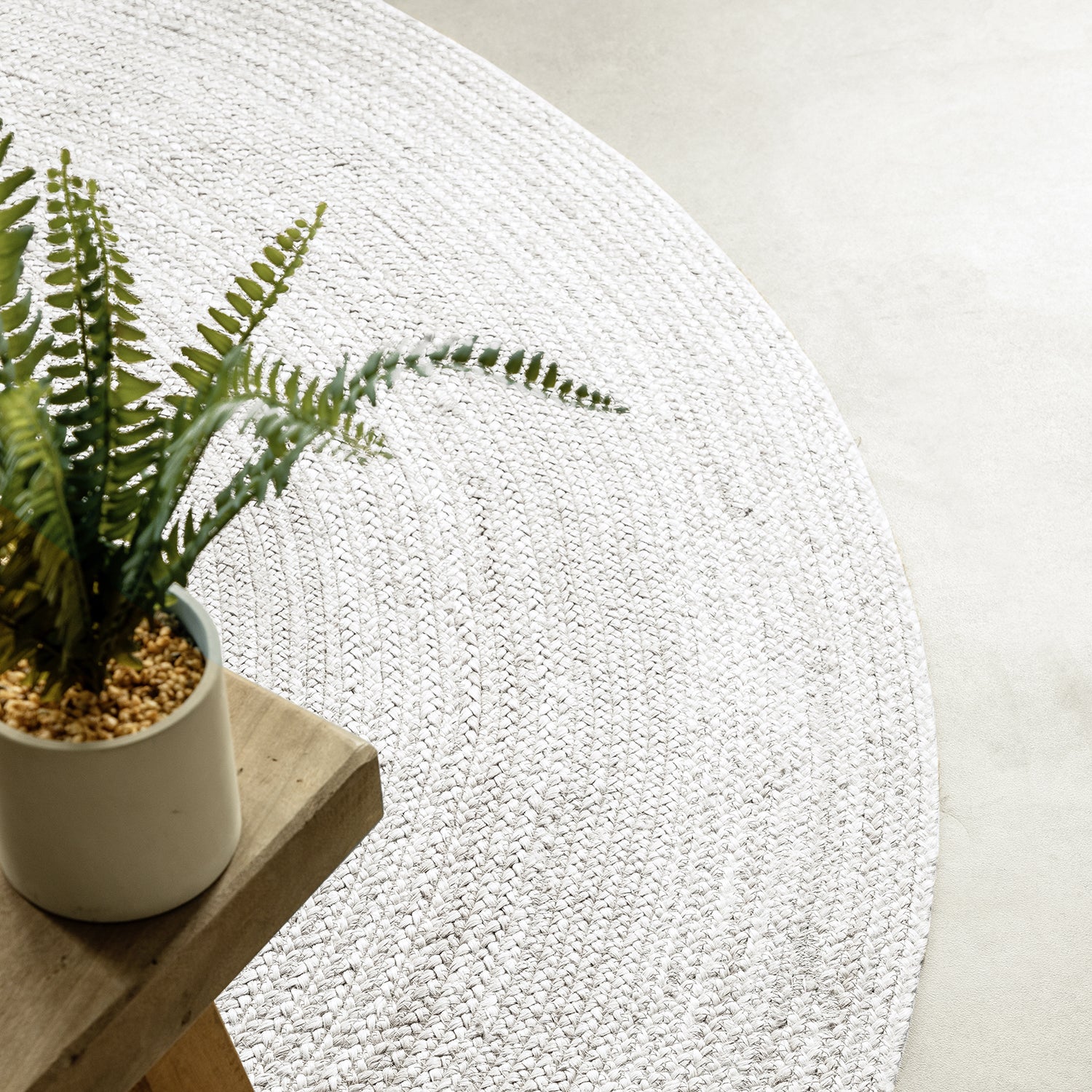 Tapis Rond en Jute MAHAL Blanc – STUDIO DECO