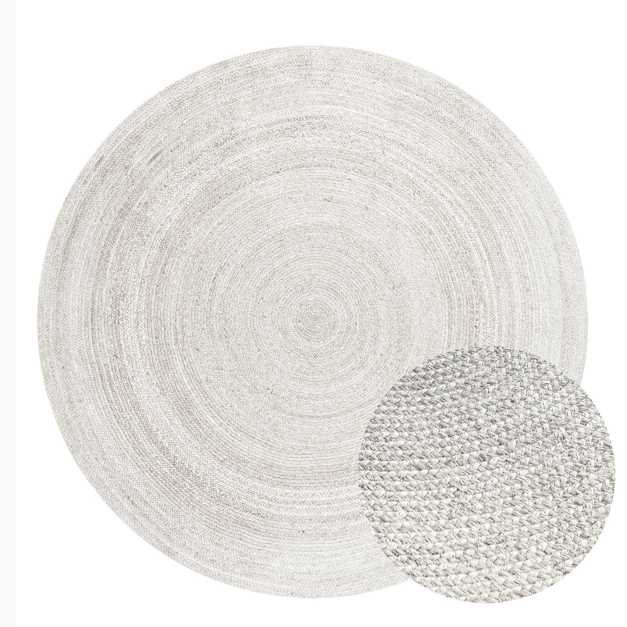 Tapis Rond en Jute MAHAL Blanc – STUDIO DECO