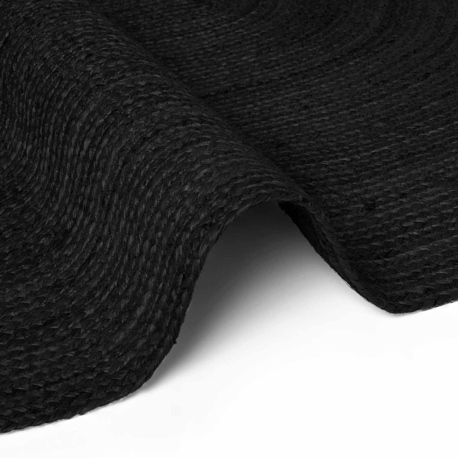 Tapis Ovale en Jute MAHAL Noir – STUDIO DECO
