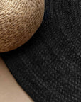 Tapis Ovale en Jute MAHAL Noir – STUDIO DECO