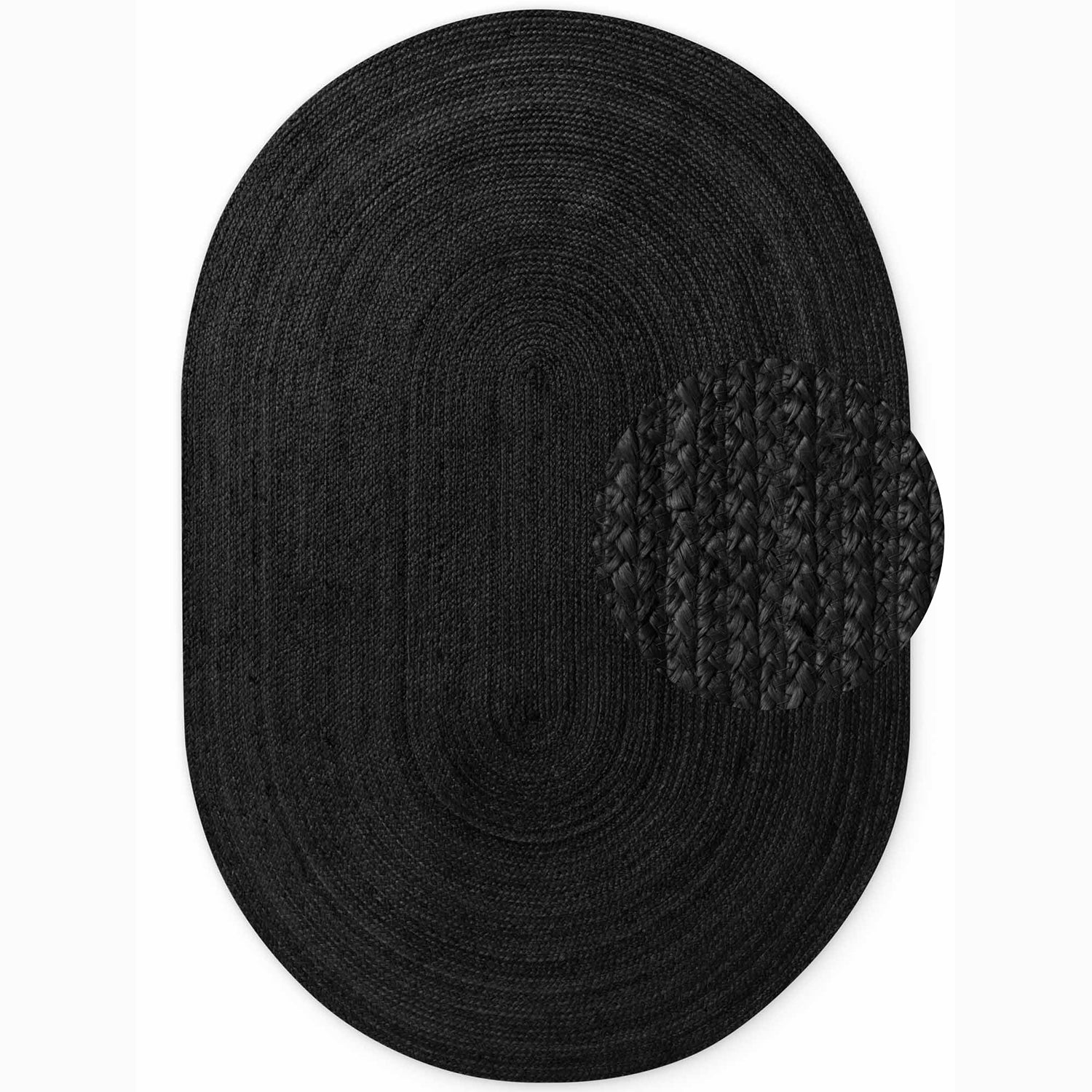 Tapis Ovale en Jute MAHAL Noir – STUDIO DECO