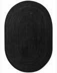 Tapis Ovale en Jute MAHAL Noir – STUDIO DECO