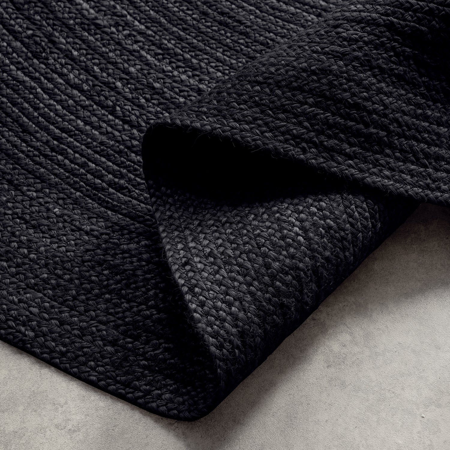 Tapis Rond en Jute MAHAL Noir – STUDIO DECO