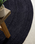 Tapis Rond en Jute MAHAL Noir – STUDIO DECO