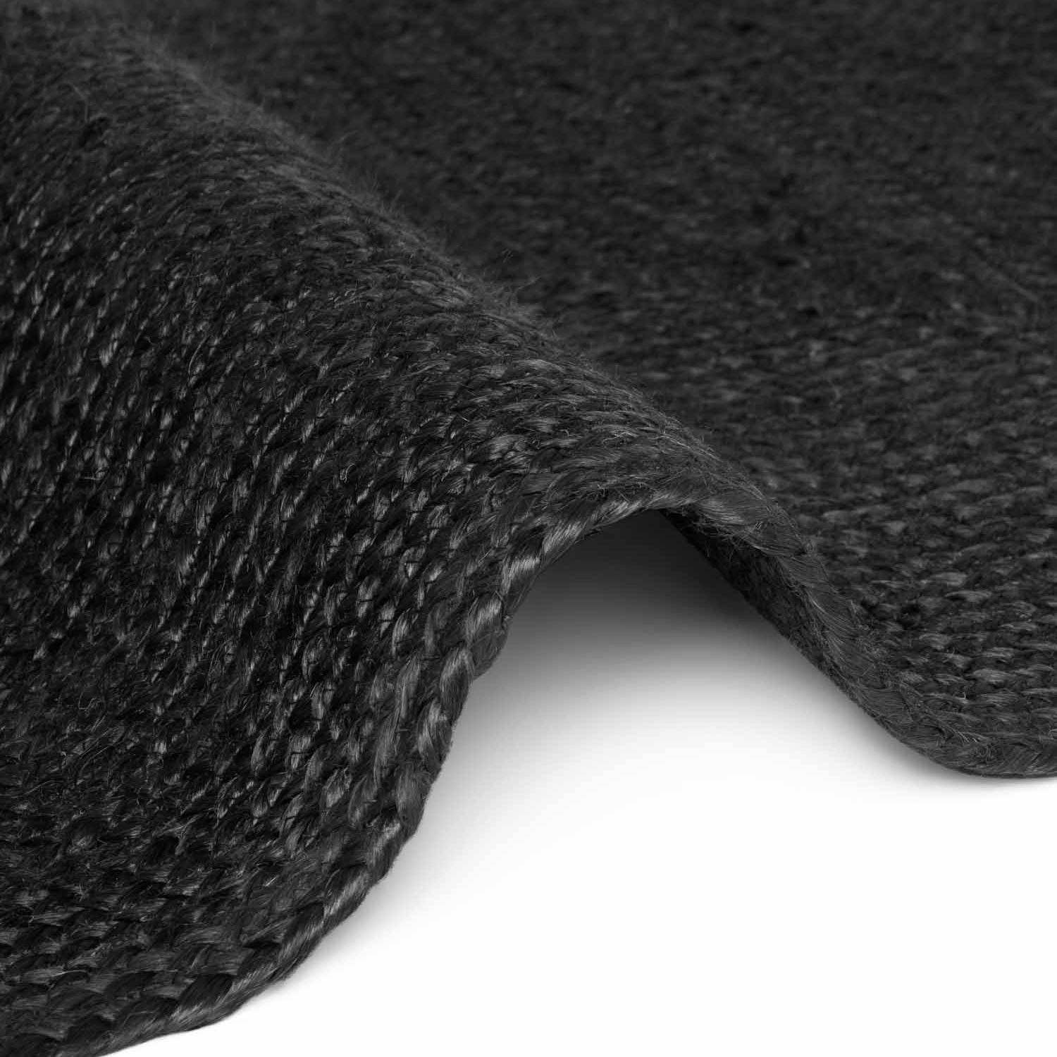 Tapis en Jute Fait Main Noir