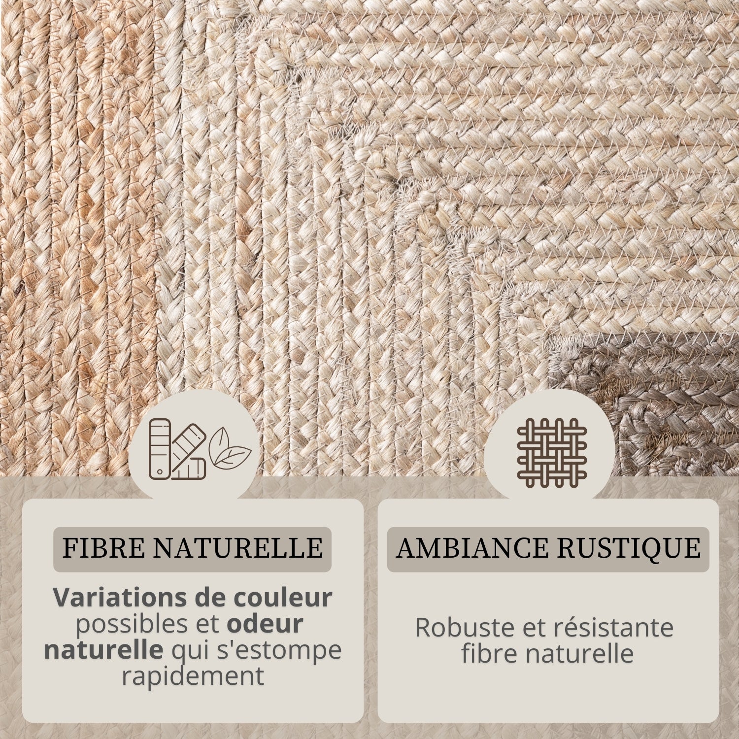 Tapis en Jute Fait Main Fusion