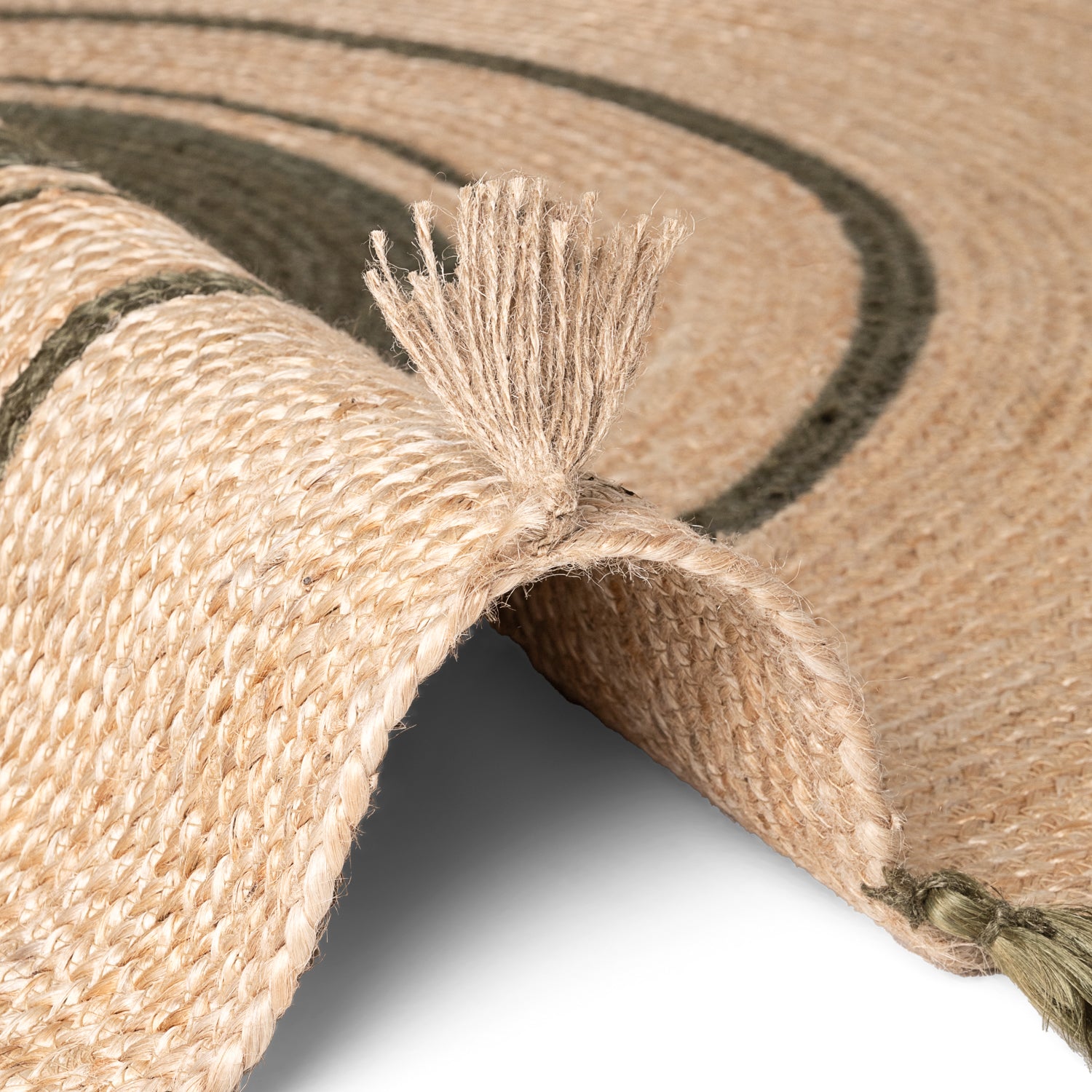 Tapis rond en Jute Pompon
