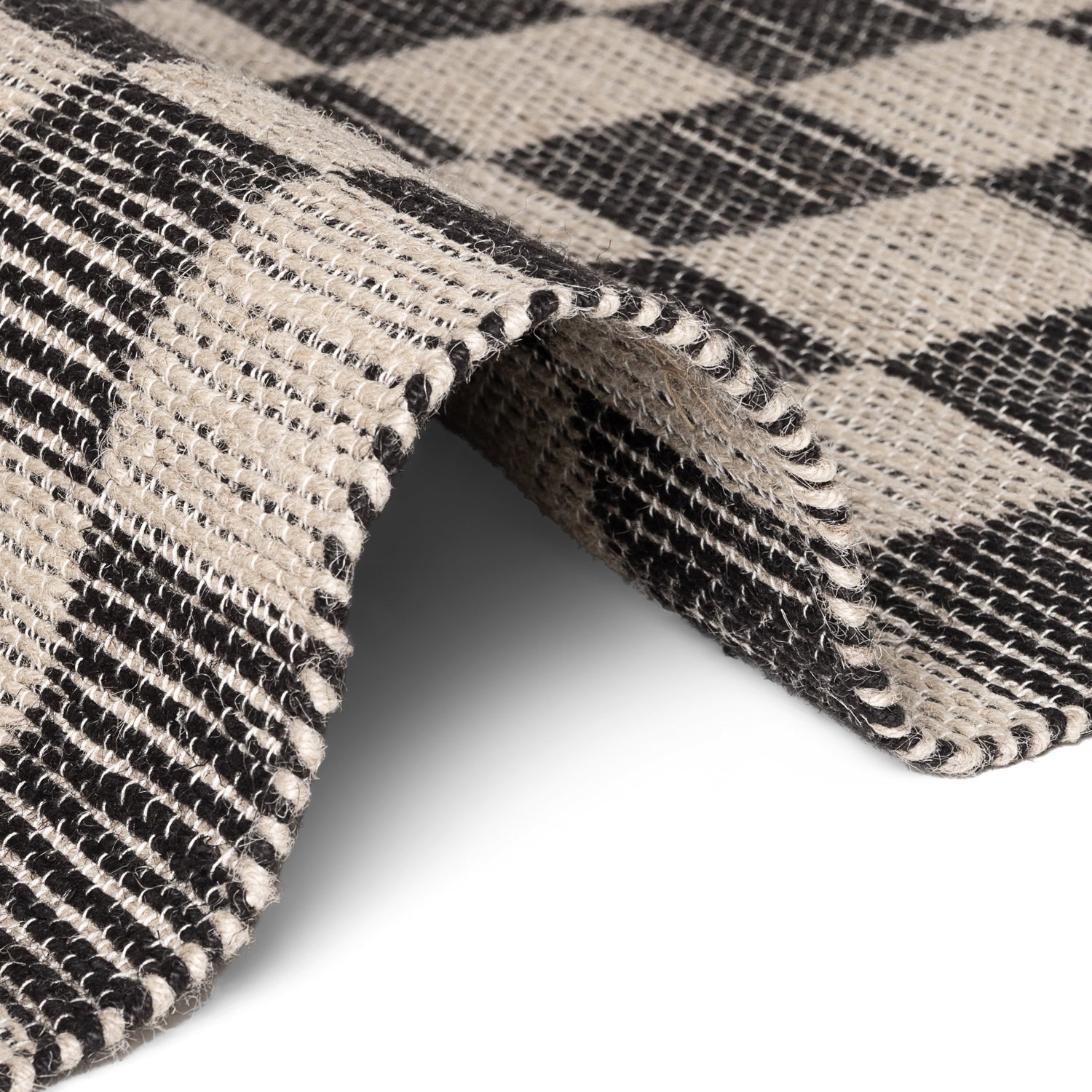 Tapis en Jute Fait à la Main Damier