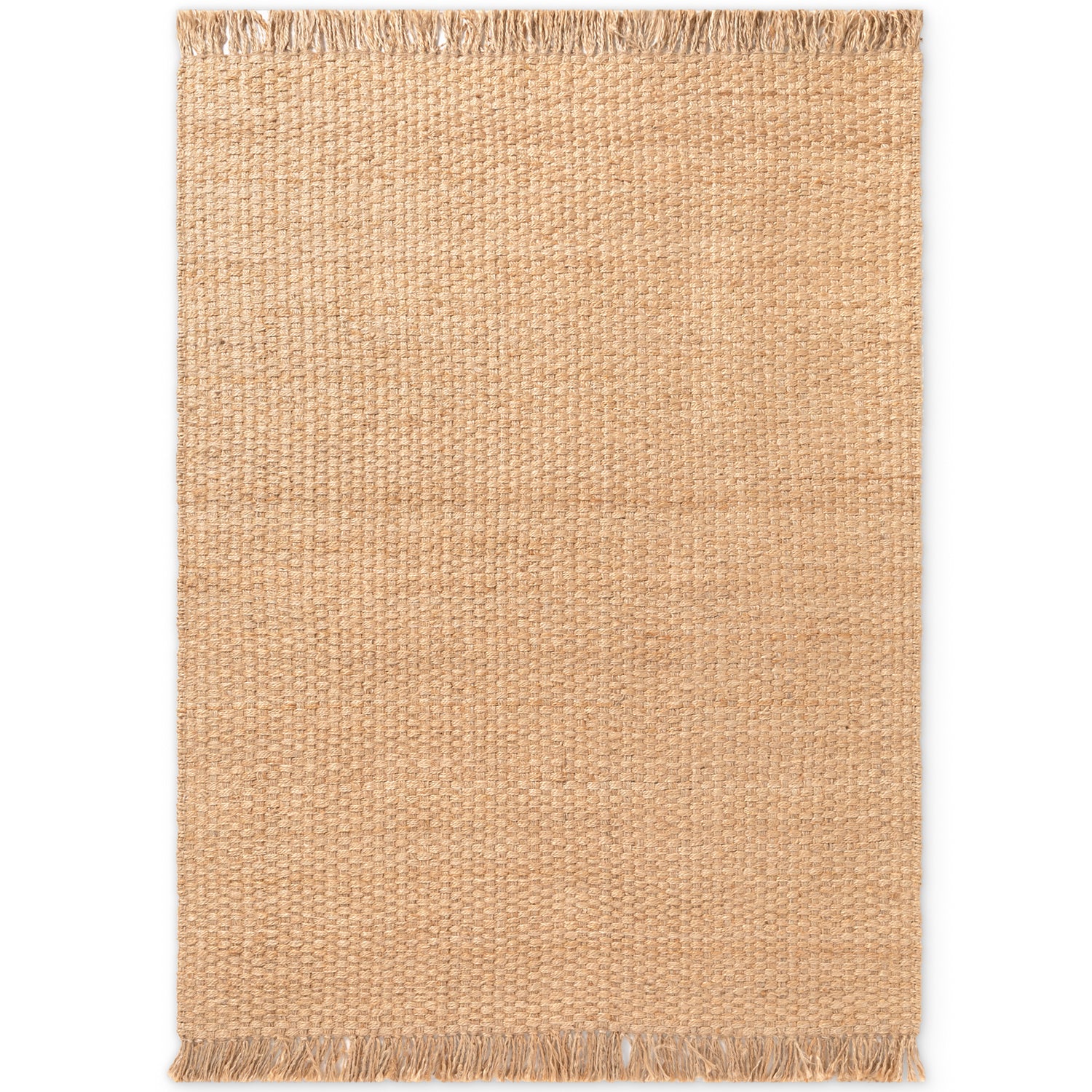 Tapis Jute à franges Fait Main Beige