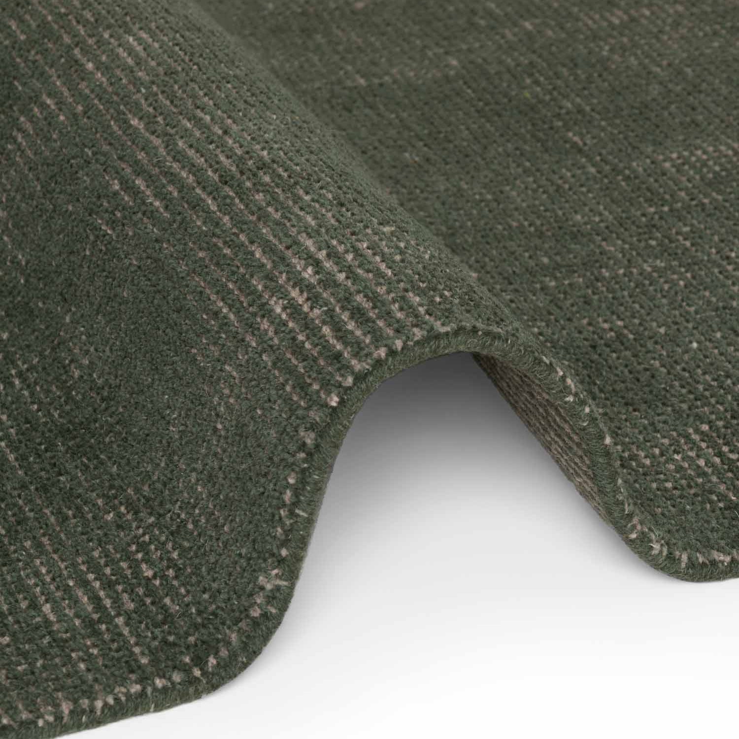 Tapis rond fait main en laine Vert - Ted Baker