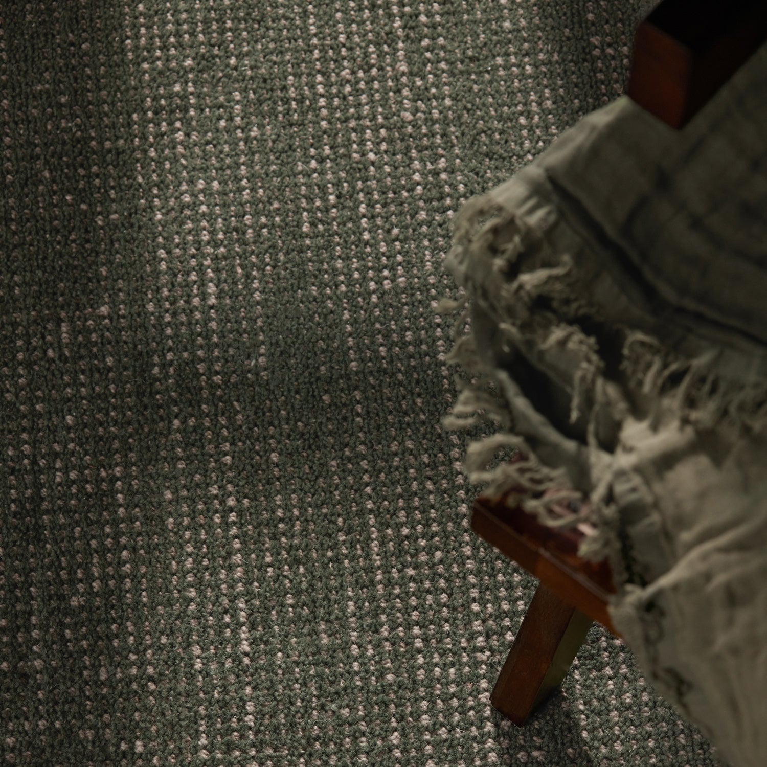 Tapis rond fait main en laine Vert - Ted Baker