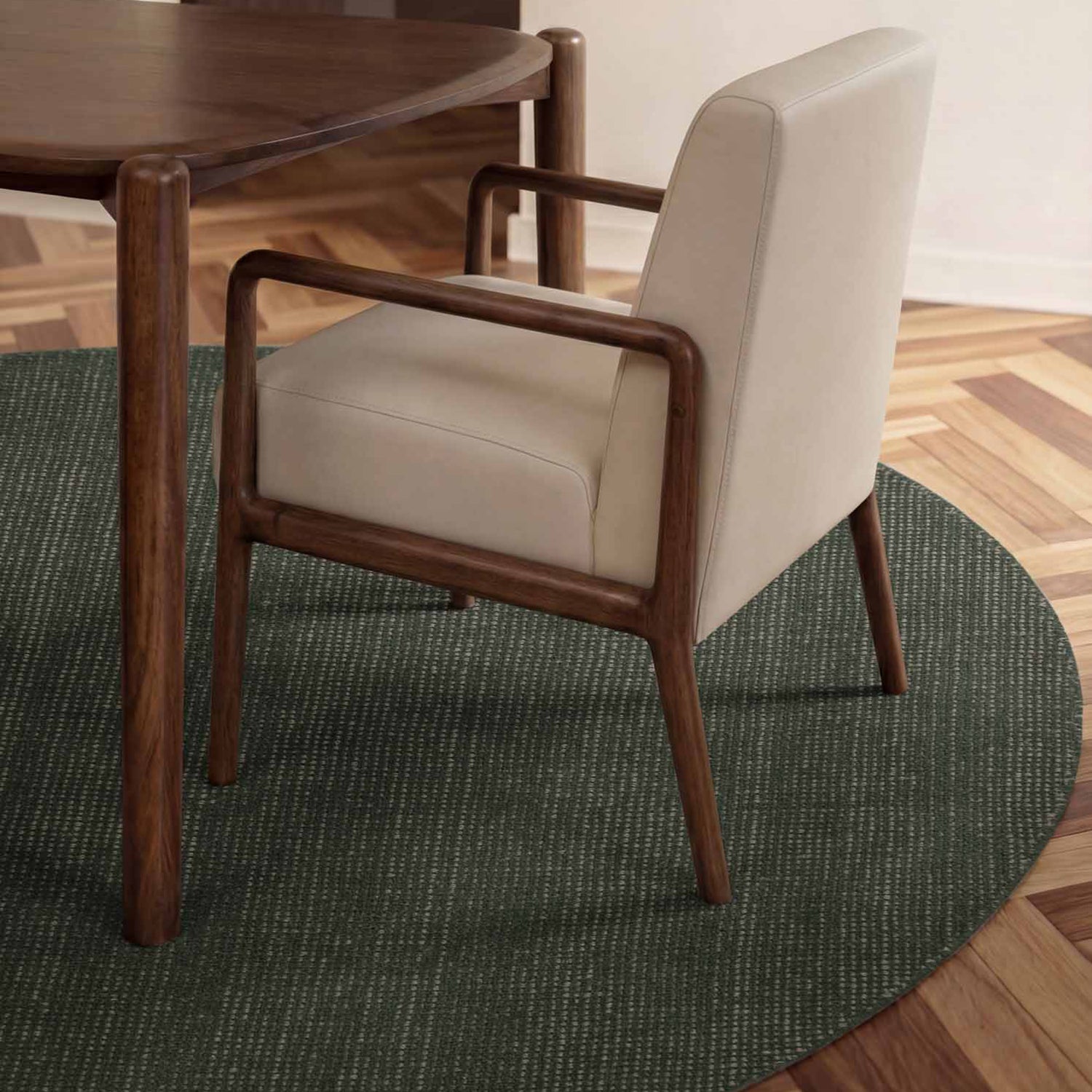 Tapis rond fait main en laine Vert - Ted Baker