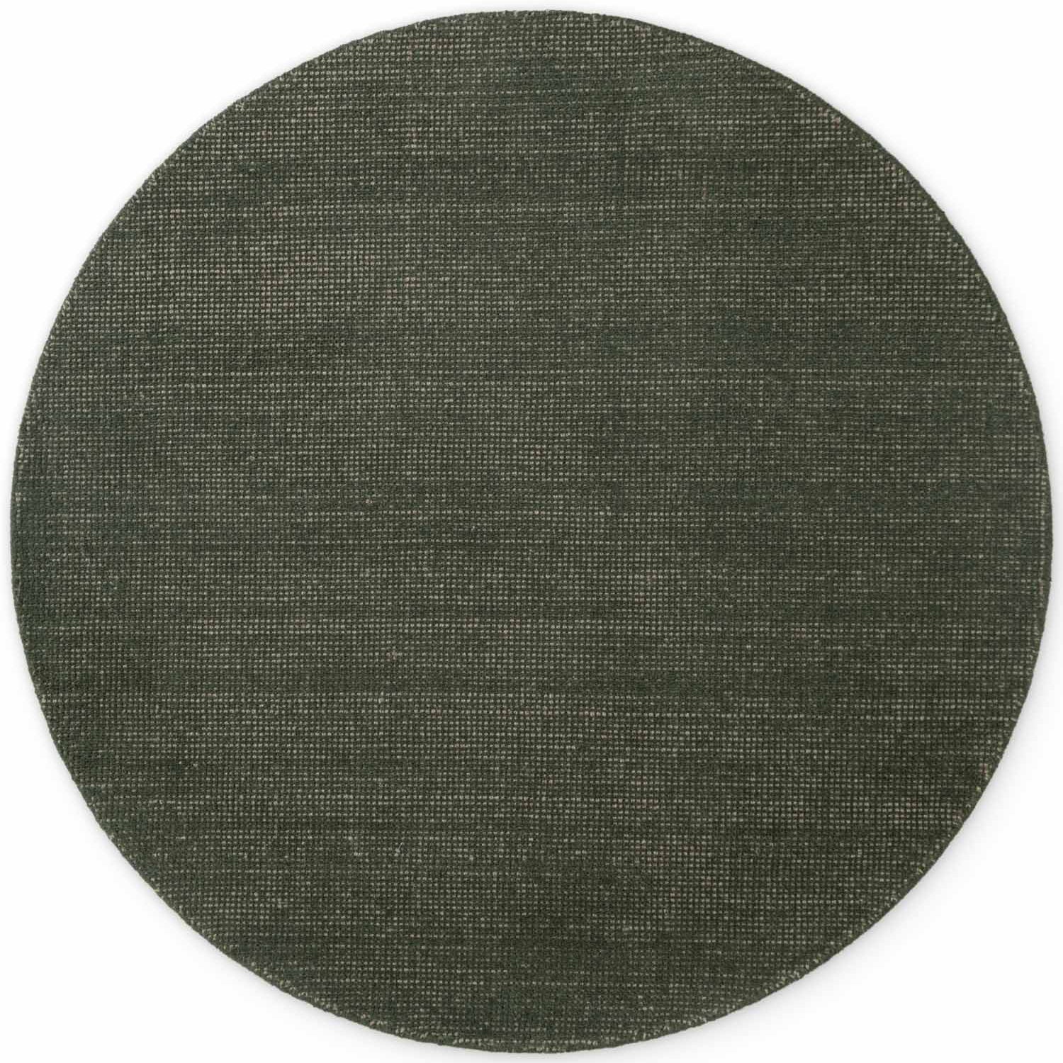 Tapis rond fait main en laine Vert - Ted Baker