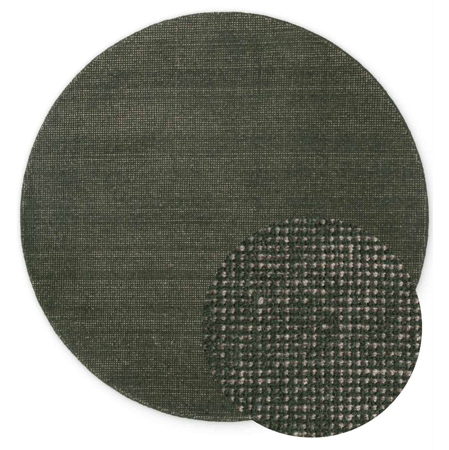 Tapis rond fait main en laine Vert - Ted Baker