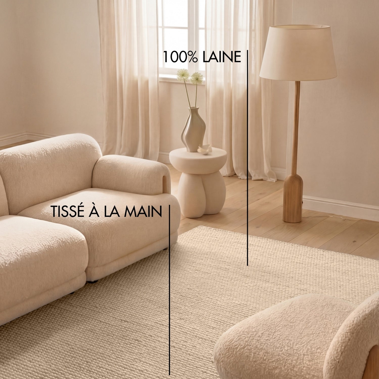 Tapis à boules en laine tufté Beige - Ted Baker