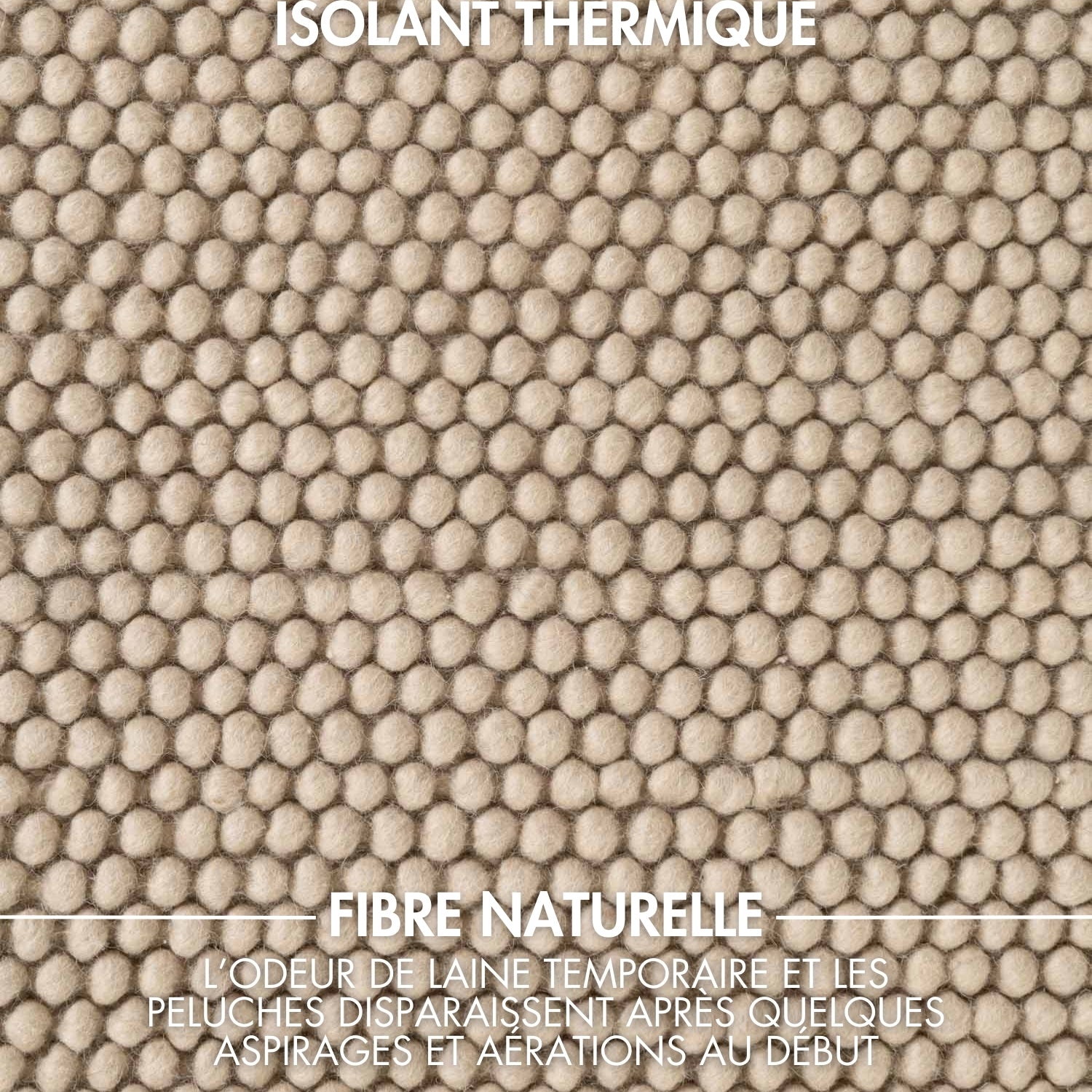 Tapis rond à boules en laine tufté Beige - Ted Baker