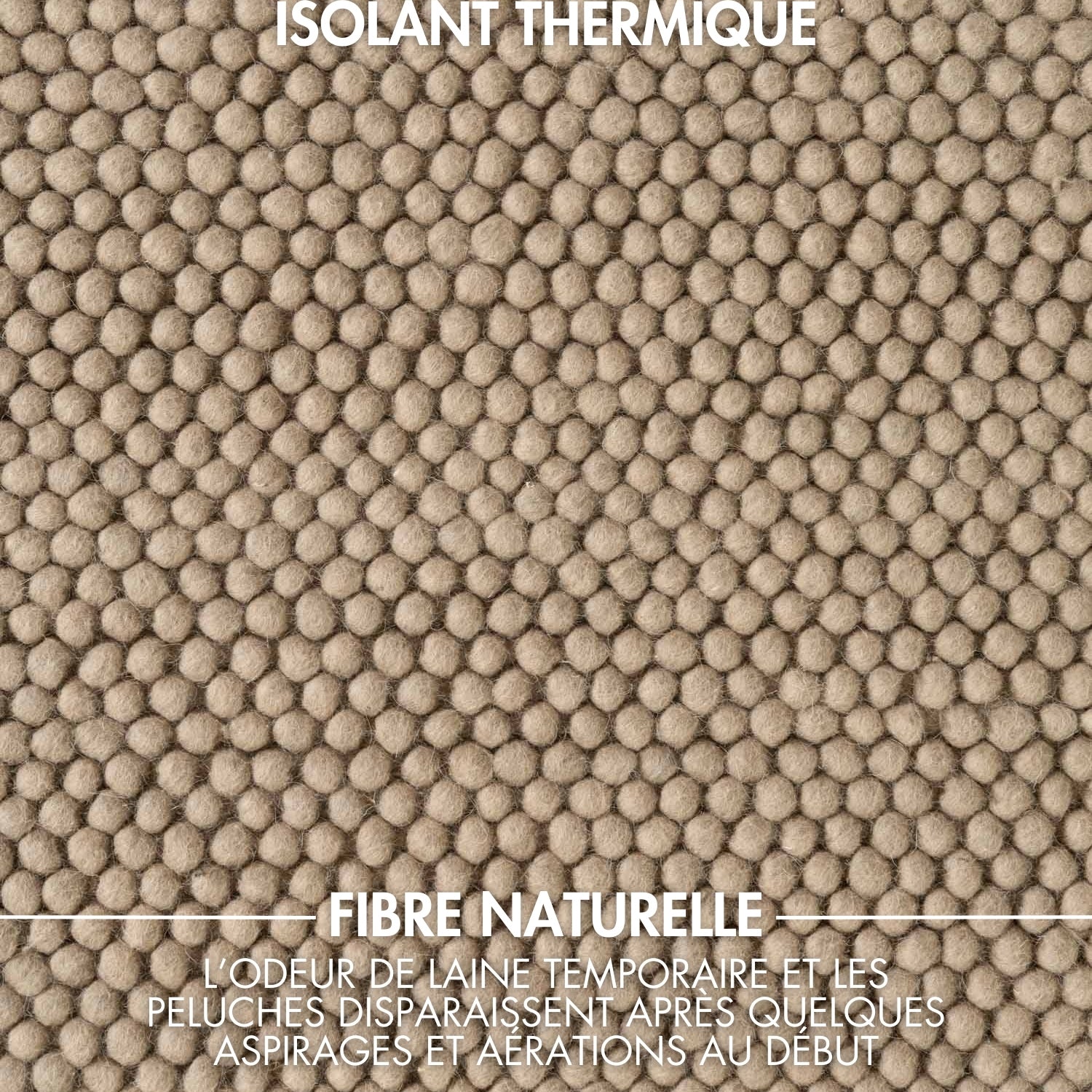 Tapis à boules en laine tufté Taupe - Ted Baker