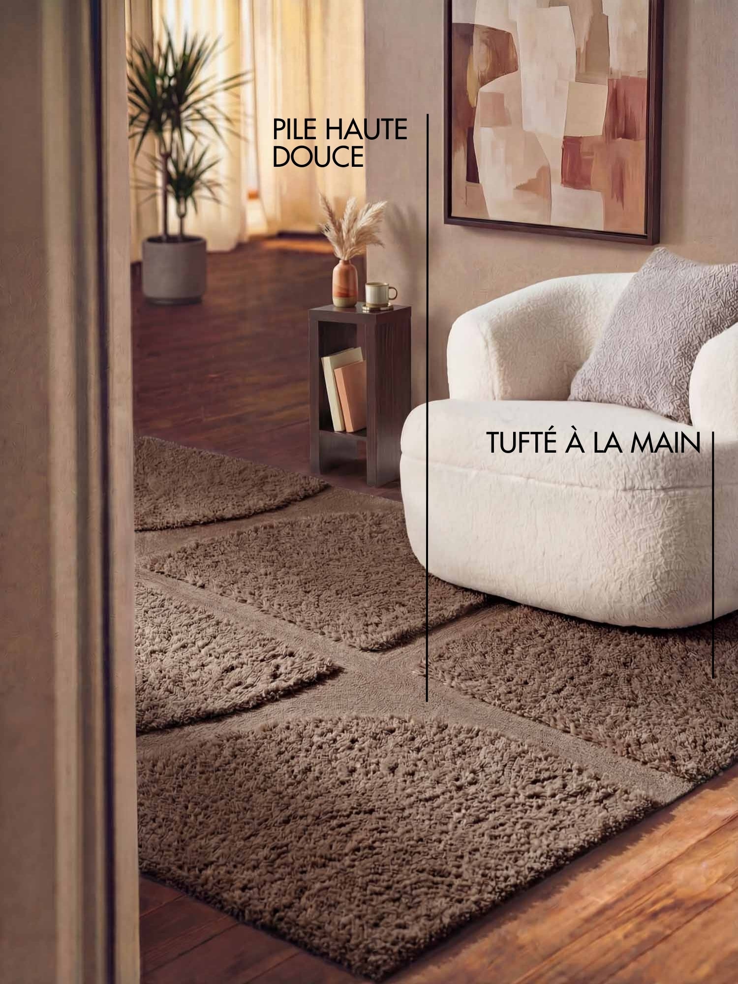 Tapis à poils longs en relief Marron - Ted Baker