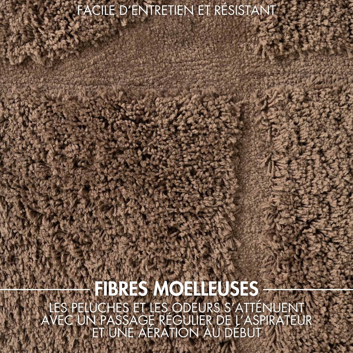 Tapis rond à poils longs en relief Marron - Ted Baker