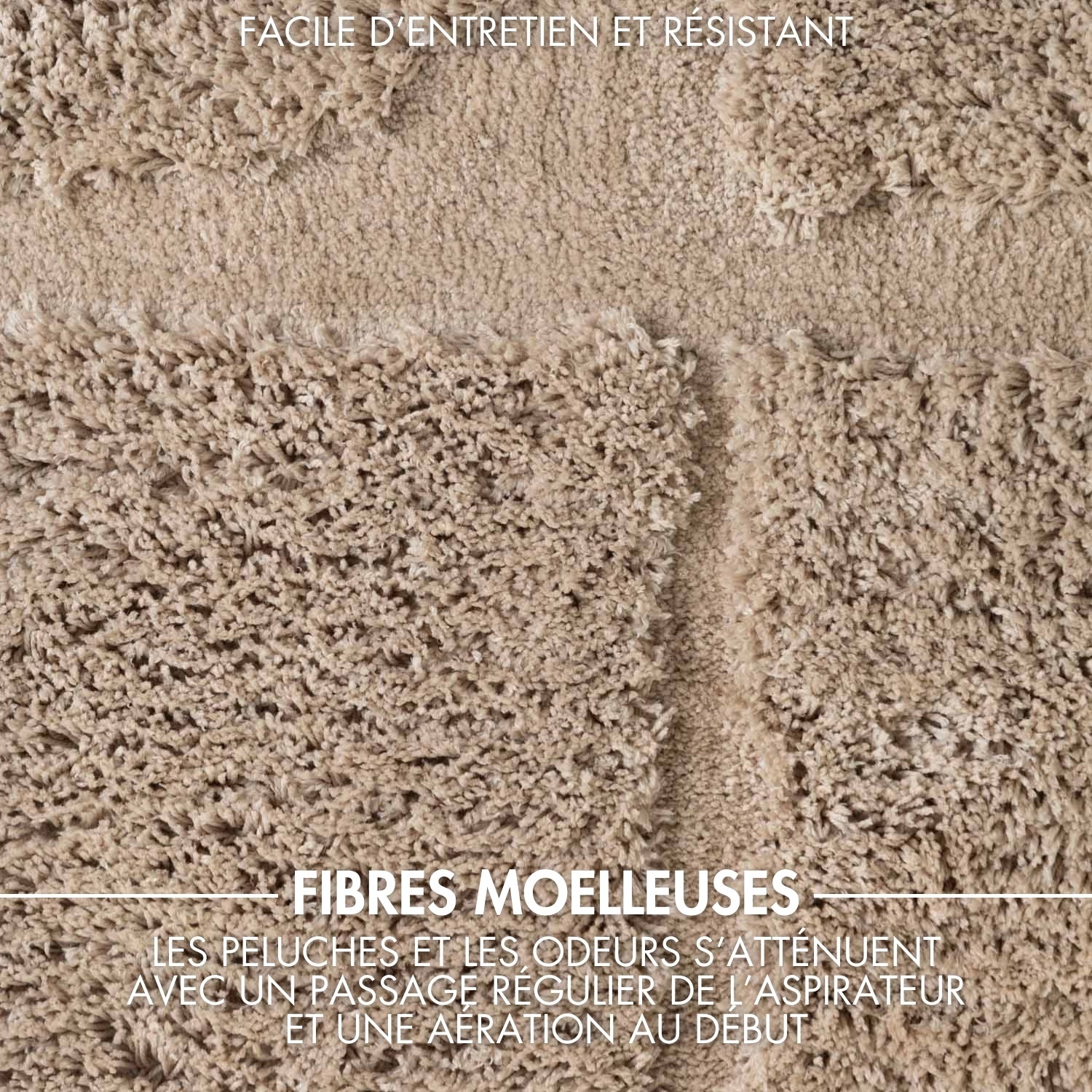 Tapis rond à poils longs en relief Beige - Ted Baker