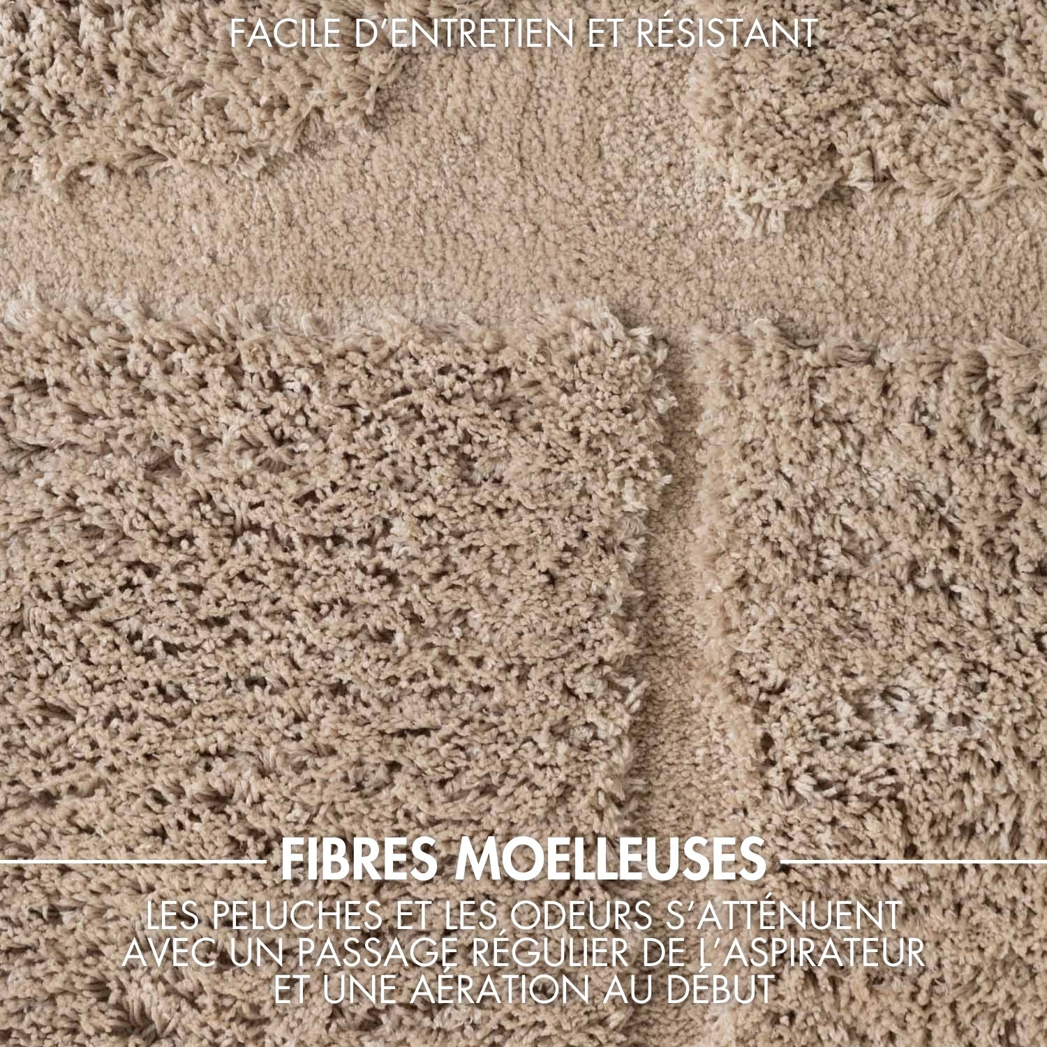 Tapis à poils longs en relief Beige - Ted Baker