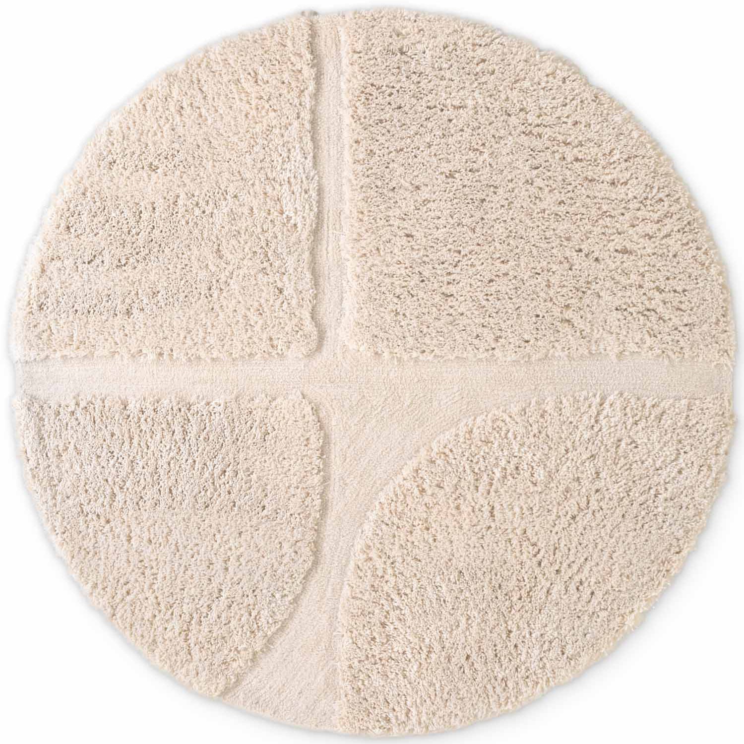 Tapis rond à poils longs en relief Crème - Ted Baker