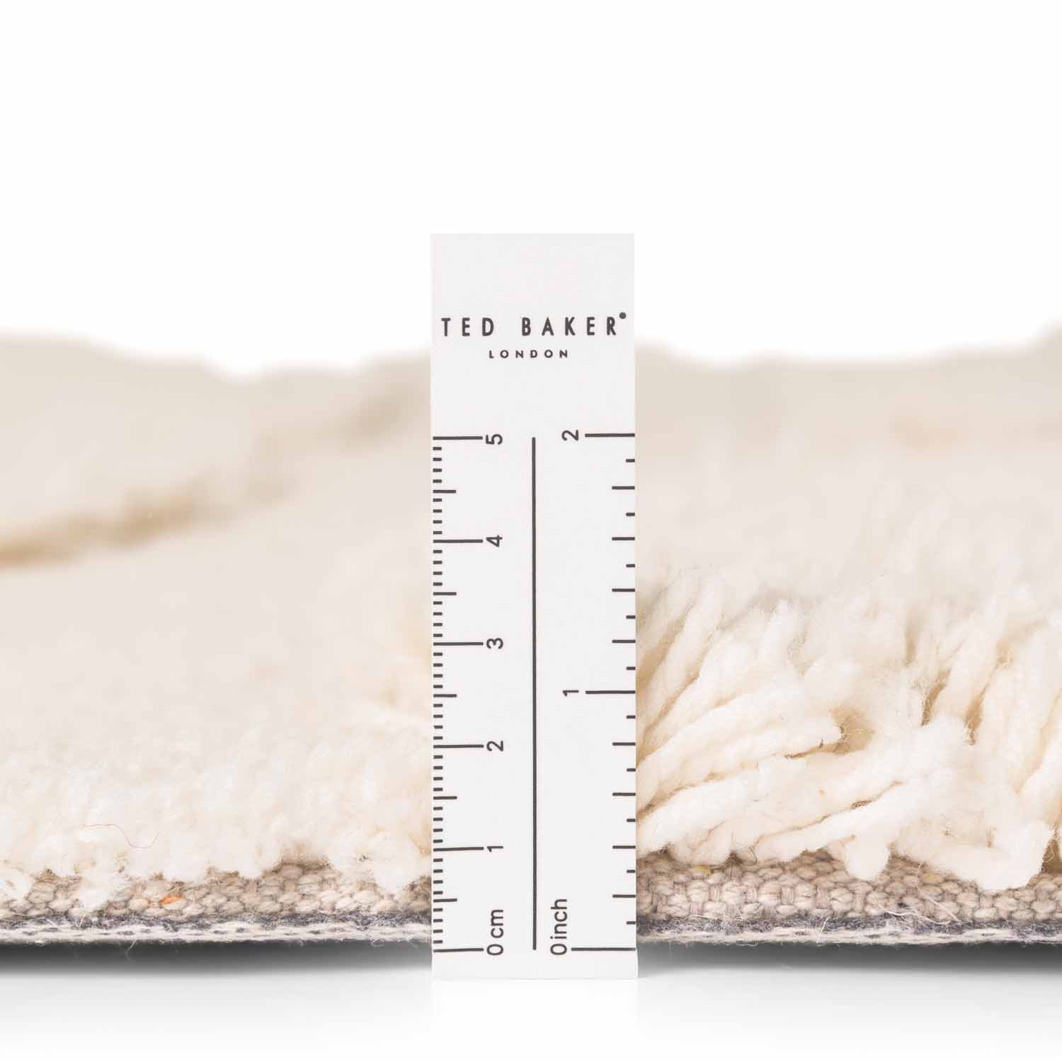 Tapis rond à poils longs en relief Crème - Ted Baker