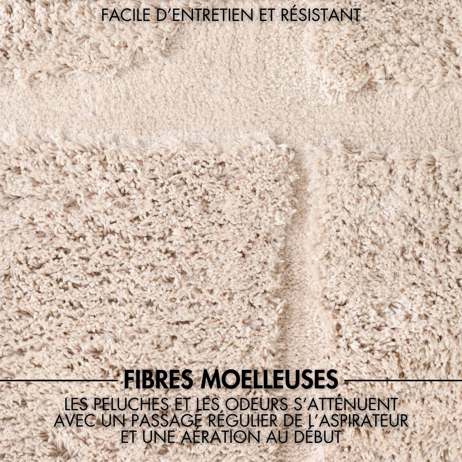 Tapis à poils longs en relief Crème - Ted Baker