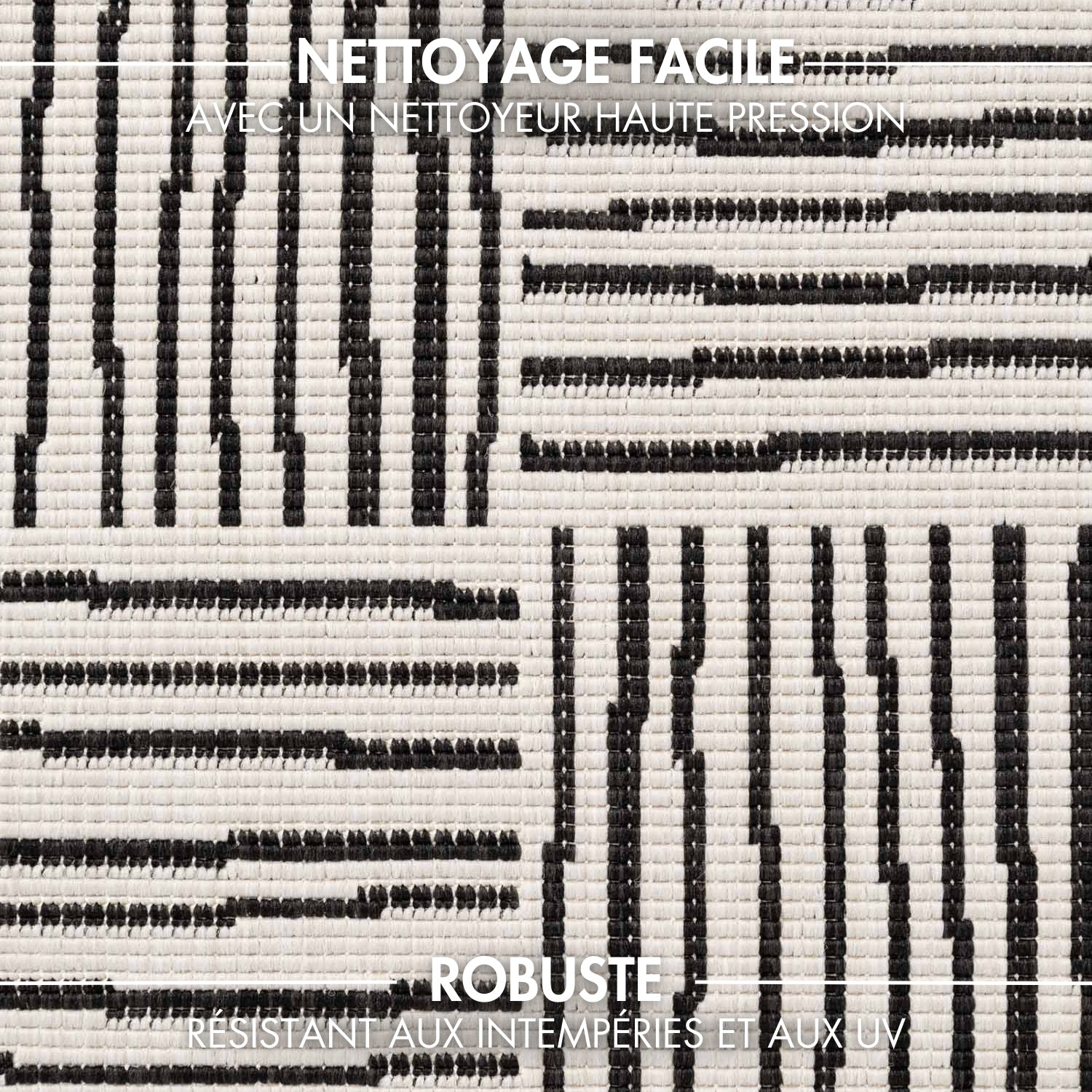 Tapis extérieur lavable Damier Abstrait Noir - Ted Baker