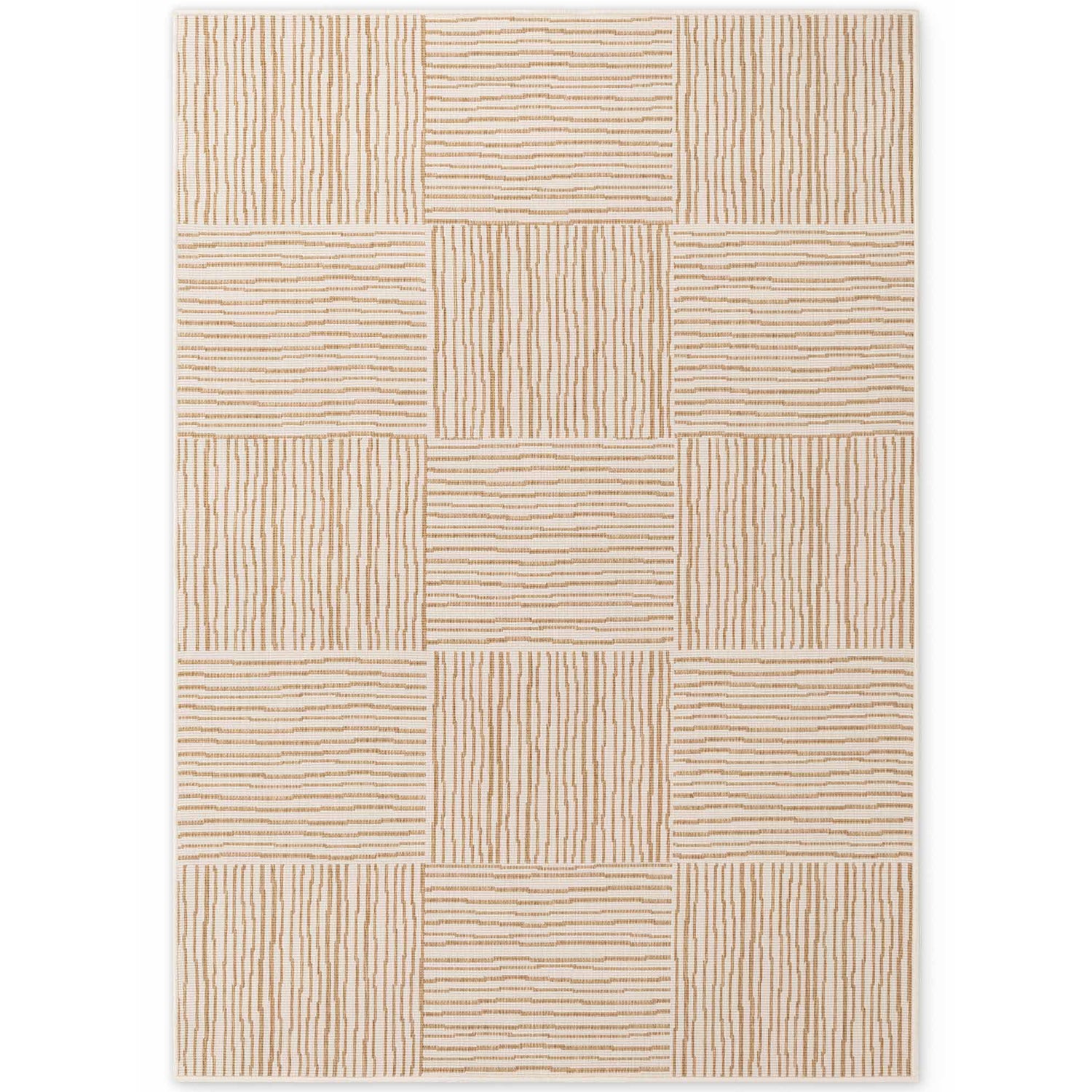 Tapis extérieur lavable Damier Abstrait Doré - Ted Baker