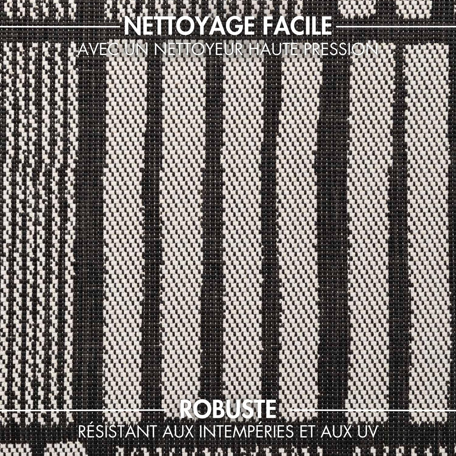 Tapis d'intérieur et extérieur lavable Rayés Noir - Ted Baker