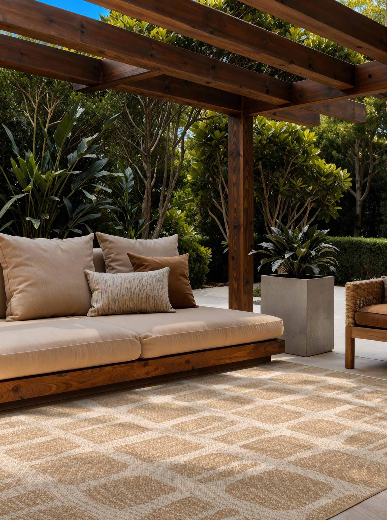 Tapis extérieur lavable Briques Doré - Ted Baker